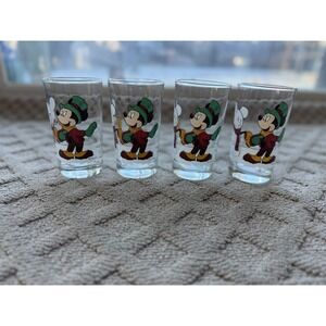 4‎ Vtg Mickey Mouse & Snowman Disney Anchor Hocking Juice Glass